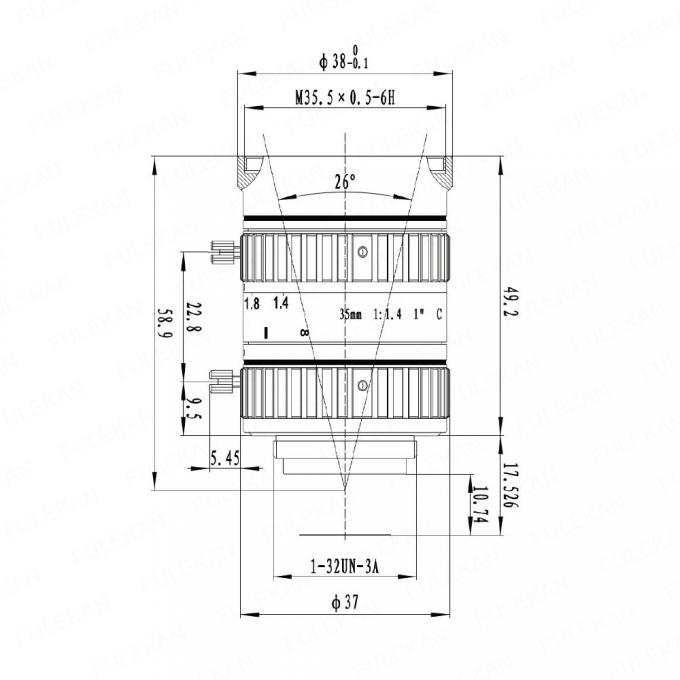 35mm C Mount Lens 4K 8MP F1.2 Professional 1" CCTV Lens Industrial Machine Vision Lens for C Mount UHD Camera